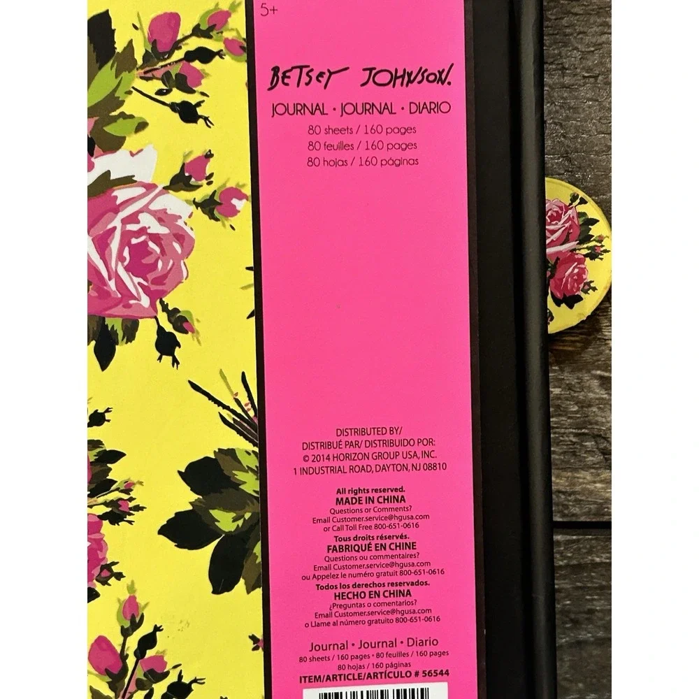 Betsey Johnson XOX Roses Journal Hardback Book Lined Blank 8-1/4
